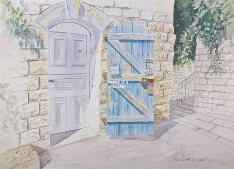 The Old Blue Wooden Door, Safed.